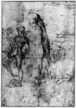Michelangelo: Studienblatt mit David.