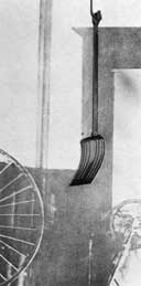 Fig. 6. Marcel Duchamp, In Advance of the Broken Arm, 1915 (original lost). Photograph of the original suspended in Duchamp's New York studio, ca. 1920, reproduced in the Boite-en-Valise 1941-1942. Philadelphia Museum of Art, The Louise and Walter Arensberg Collection.