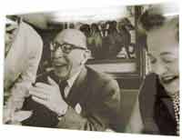 Igor Stravinsky with Vera Stravinsky, his second wife, who he married in 1940 and lived together in Hollywood, USA.