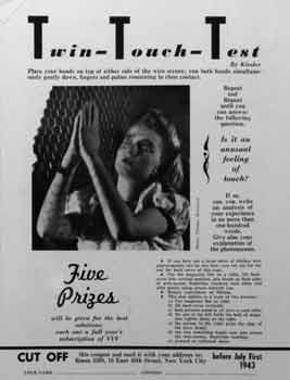 Marcel Duchamp and Frederick Kiesler (American, born Ukraine, 1890-1965) /// Twin-Touch-Test, 1943 /// Last page of VVV Almanac for 1943, March 1943