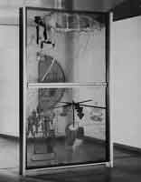 Marcel Duchamp (American, born France, 1887-1968). La Marée mise à nu par ses Célibataires, même (The Bride Stripped Bare by Her Bachelors, Even) (The Large Glass), 1915-23. Oil, varnish, lead foil, lead wire, and dust on two glass panels, 277.5x175.9 cm (109¼x69¼ inches). Philadelphia Museum of Art. Bequest of Katherine S. Dreier, 1952-98-1