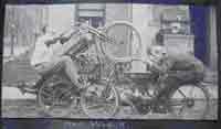Early American motorcycles with straight front forks. Reading Standard brand, early 1910s.