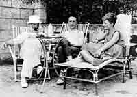 Constantin Brancusi, Marcel Duchamp and Mary Reynolds at Villefranche, France in 1929.