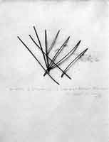 Marcel Duchamp. Des Délices de Kermoune (The Delights of Kermoune), 1958. Watercolor and collage of pine needles on paper, 30 × 22 cm.