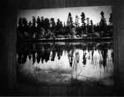 Enlarged photographic reproduction of Szarkowski's photograph Basswood Lake, Minnesota, in the office of Frank Brookes Hubachek, Sr., Chicago, 1969.