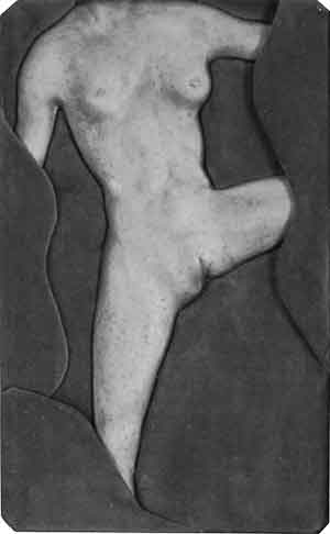 Marcel Duchamp - Study for Étant donnés: 1° la chute d΄eau, 2° Ie gaz d΄éclairage, c. 1946-48 - Pigment and graphite on leather over plaster with velvet - 50,2 × 31,1 cm