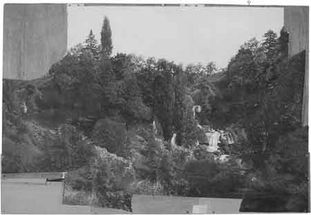 Marcel Duchamp - Landscape collage on plywood (study for landscape backdrop of Étant donnés: 1° la chute d΄eau, 2° Ie gaz d΄éclairage), 1959.