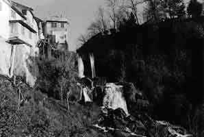 Le Forestay waterfall, Bellevue, Switzerland, as it appears today