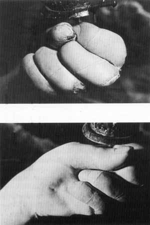 A. J. Wyatt’s photographs of the Étant donnés mannequin’s hand, 1970.