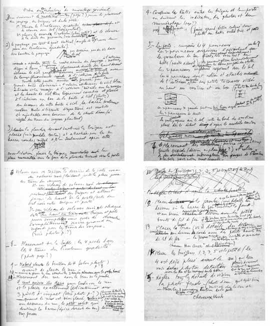 Duchamp’s four-page manuscript for the first Manual of Instructions for Étant donnés