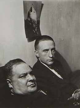 Marcel Duchamp and Joseph Stella, New York, 1920. Photo: Man Ray.